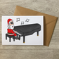 Santa Playing Piano Christmas Card - Pianist Xmas Card - Music Teacher Christmas Card