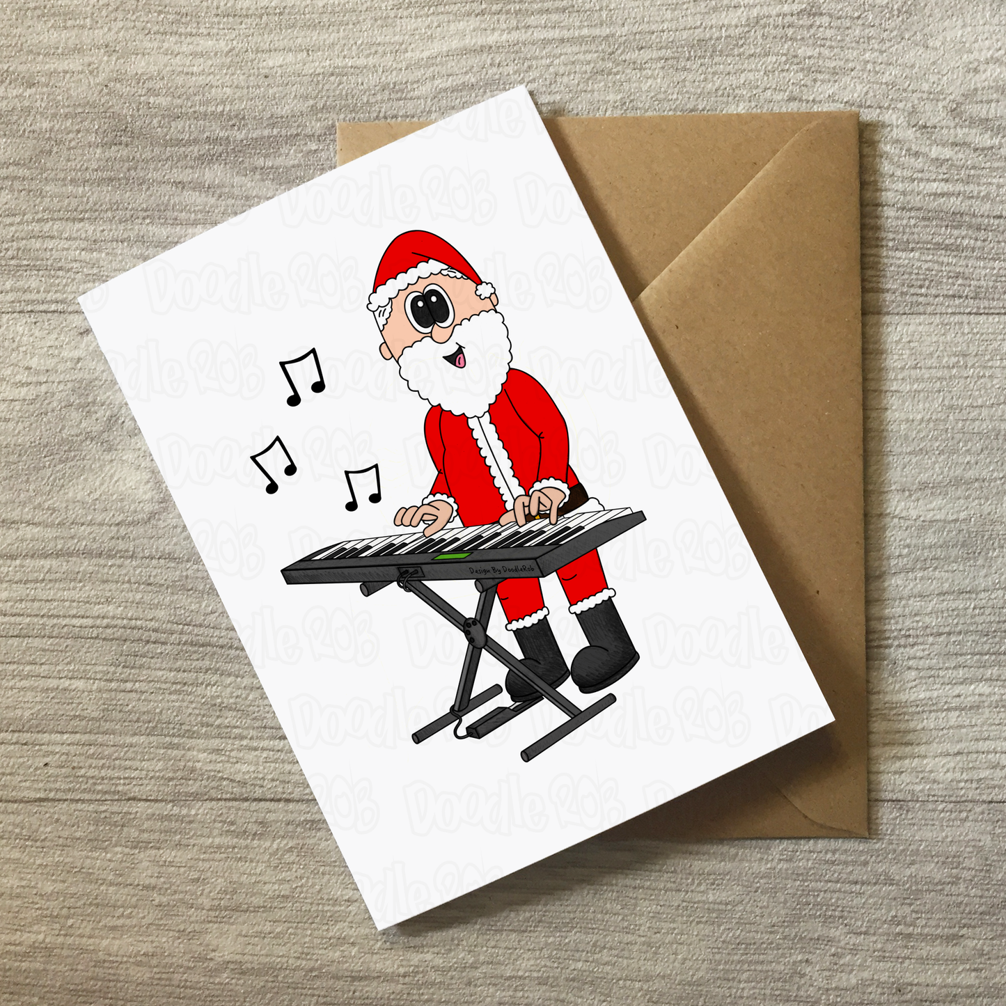 Keyboardist Christmas Card - Santa Playing Keyboard - Pianist Musician Xmas Card