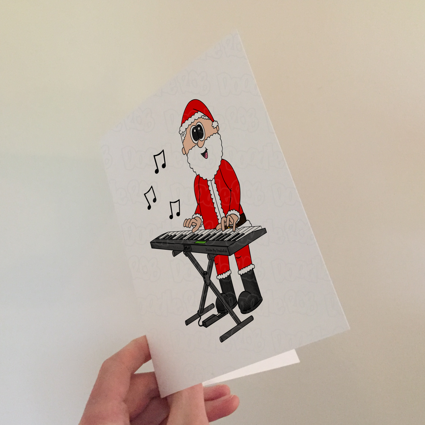 Keyboardist Christmas Card - Santa Playing Keyboard - Pianist Musician Xmas Card