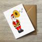 Sousaphone Christmas Card - Santa Playing Sousaphone - Sousaphonist Brass Musician Xmas Card