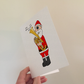Santa Playing Tenor Horn Christmas Card - Horn Player Brass Musician Xmas Card