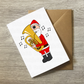 Santa Playing Tuba Christmas Card - Tubaist Xmas Card - Brass Musician Christmas Card