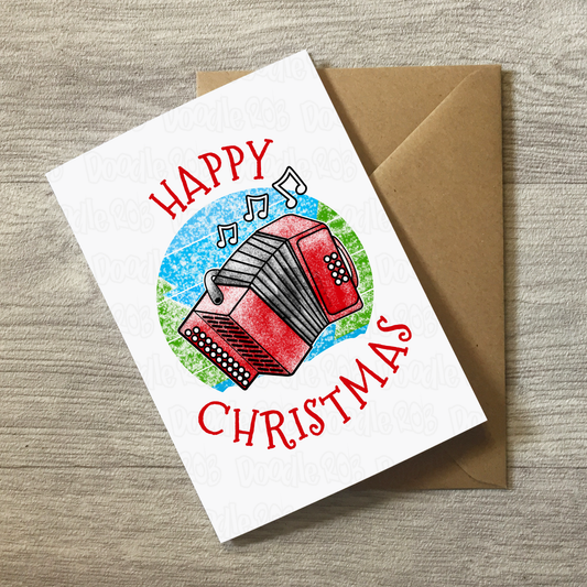 Accordion Christmas Card - Accordionist Xmas Card - Musician Christmas Card