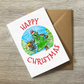 Disc Golf Christmas Card - Frisbee Golf Xmas Card - Disc Golfer Greeting Card
