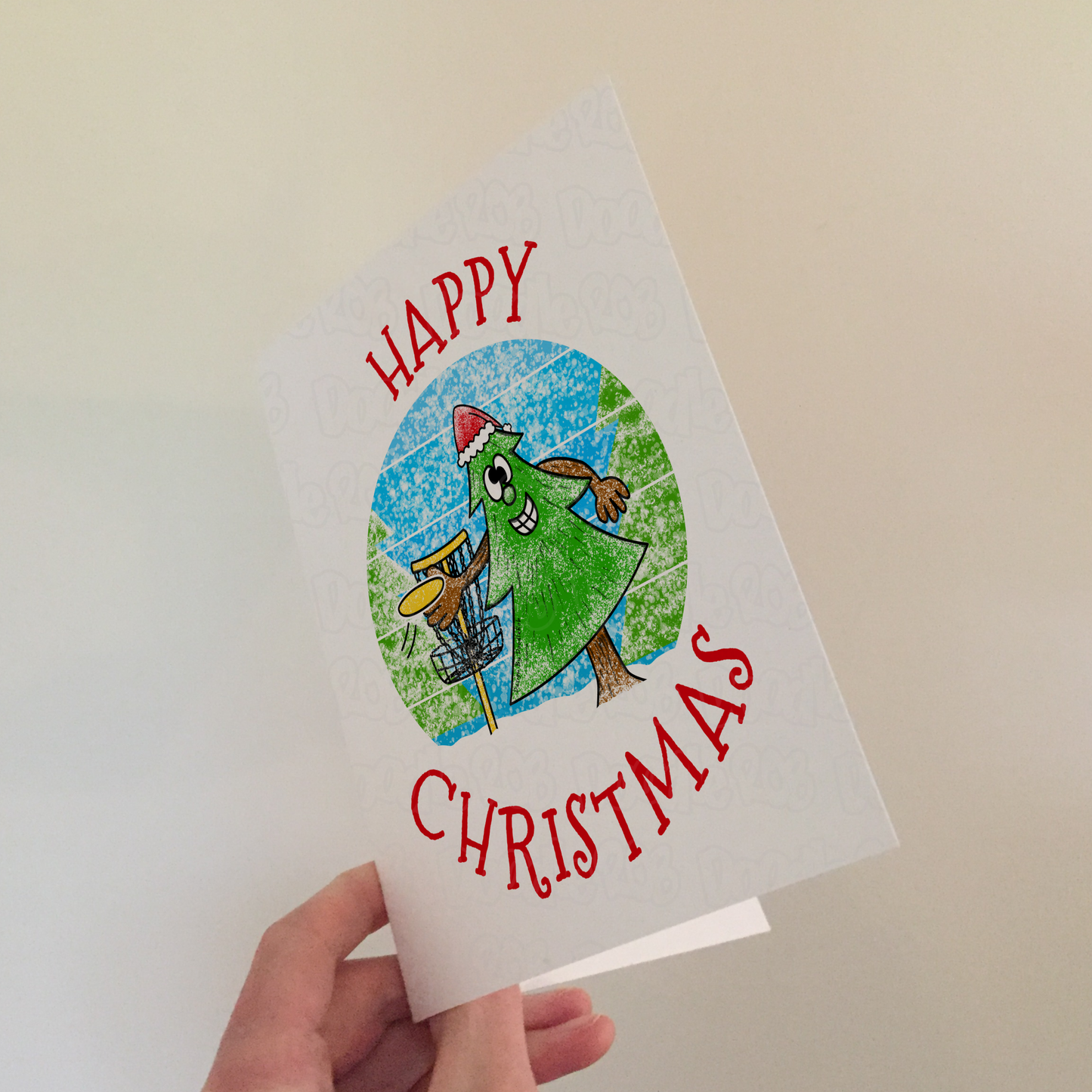 Disc Golf Christmas Card - Frisbee Golf Xmas Card - Disc Golfer Greeting Card