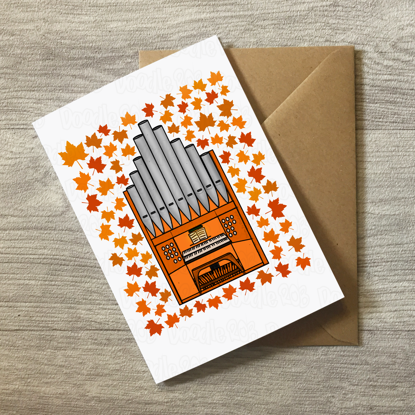 Church Organ Autumn Greeting Card - Organist Musician Card