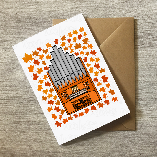 Church Organ Autumn Greeting Card - Organist Musician Card