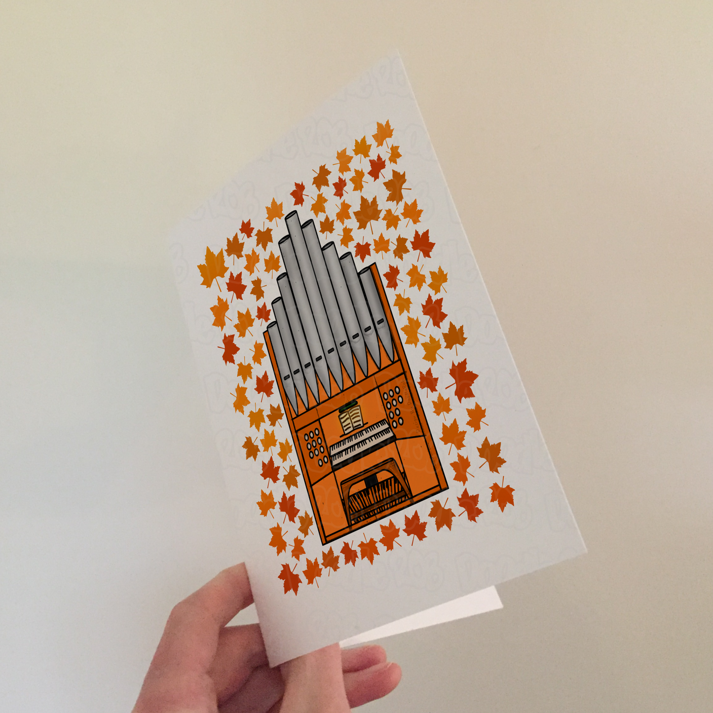 Church Organ Autumn Greeting Card - Organist Musician Card