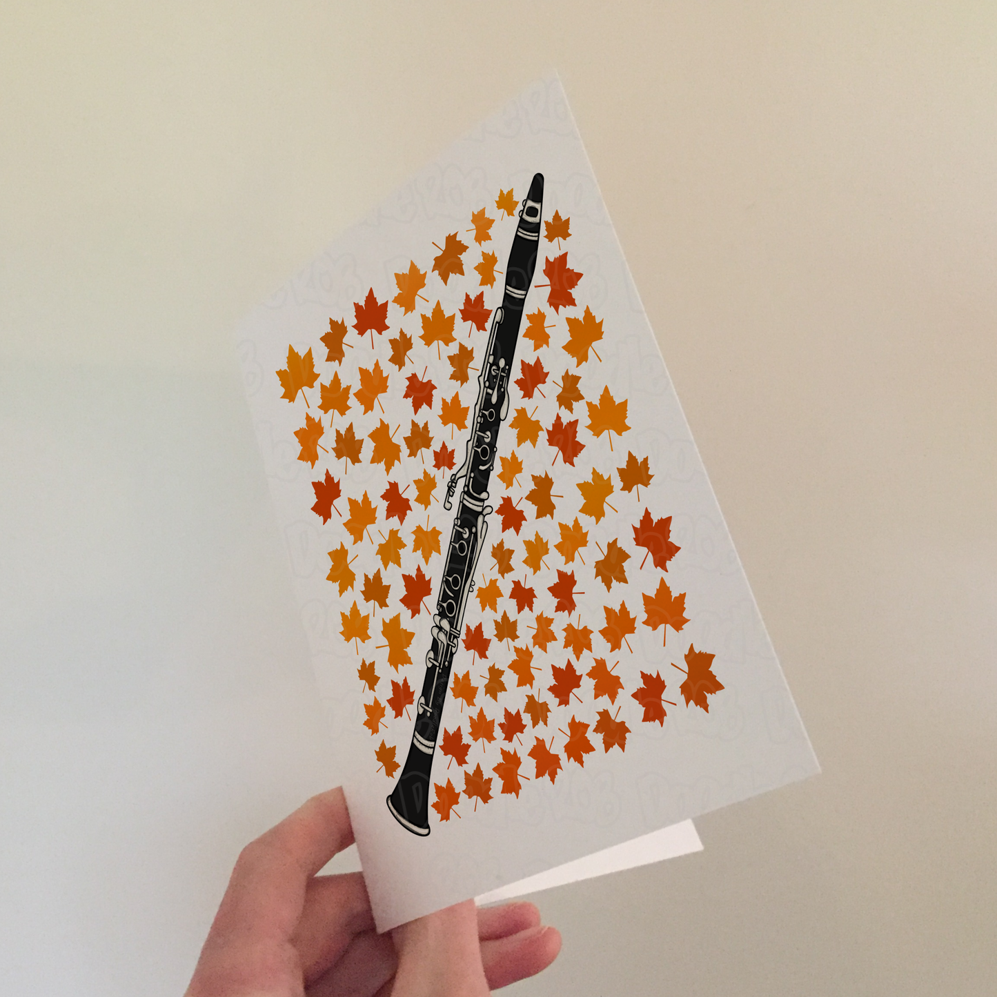 Clarinet Autumn Greeting Card - Clarinetist Woodwind Musician Card