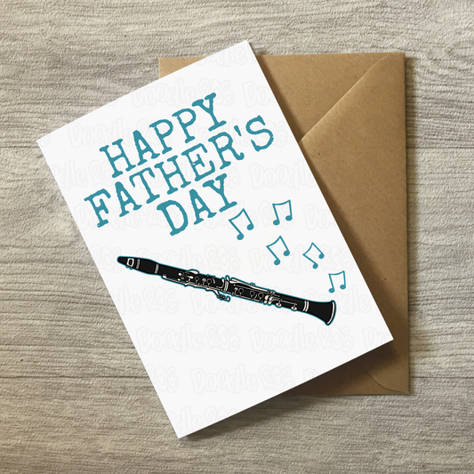 Clarinet Father's Day Card - Dad Clarinetist Woodwind Musician