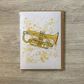 Cornet Greeting Card (Paint Splatter) - Cornetist Birthday Card - Brass Musician Card