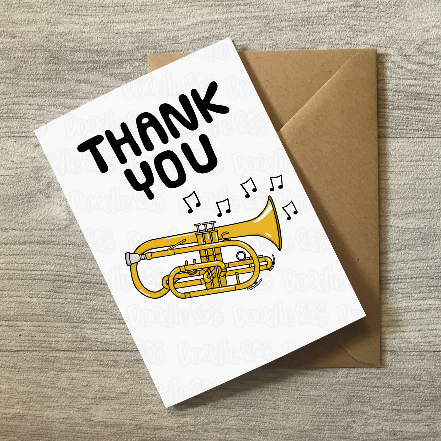 Cornet Thank You Card - Cornetist Brass Musician - Card For Music Teacher