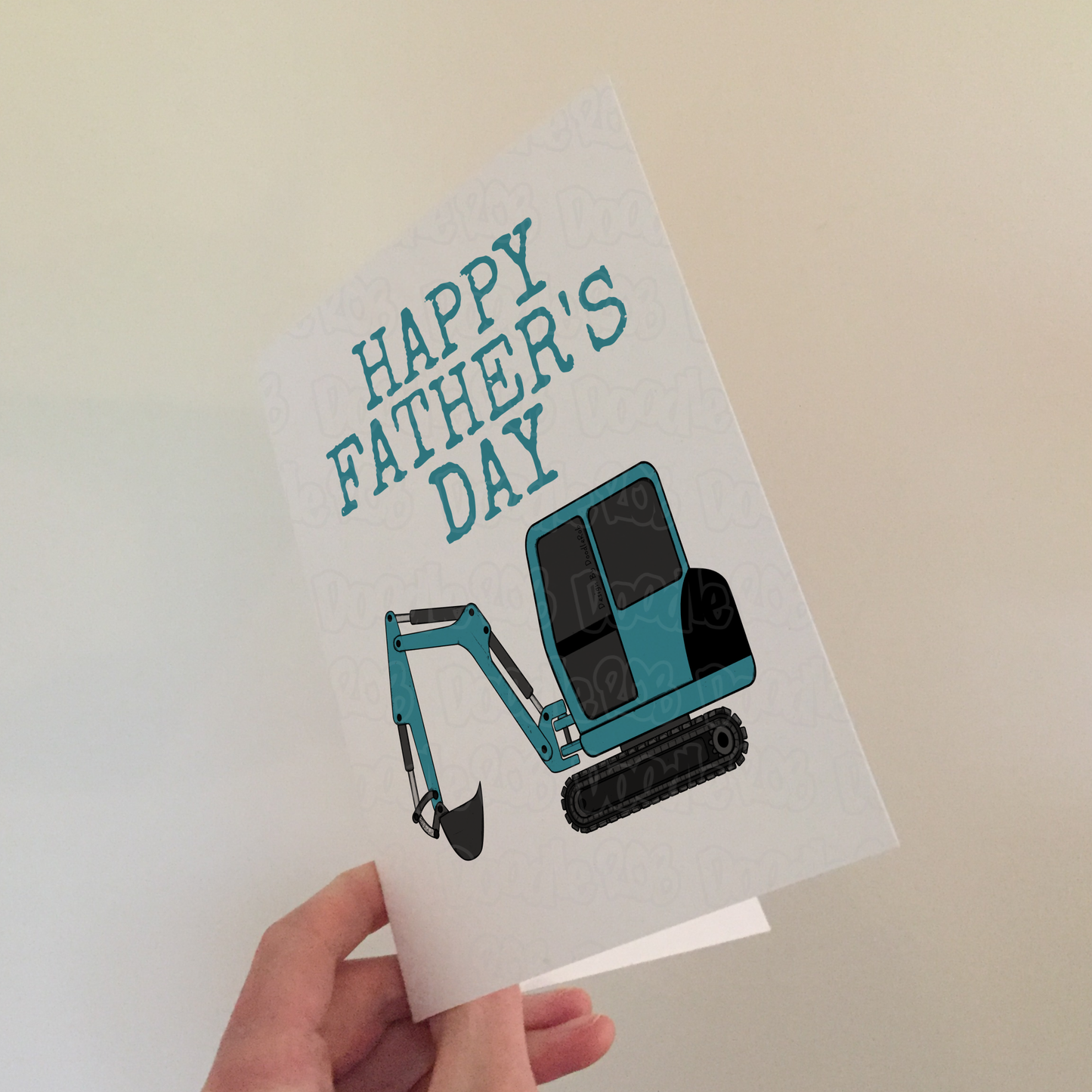Digger Father's Day Card - Dad Construction Worker Builder