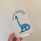 Dinosaur Birthday Card - Diplodocus Birthday Card - Birthday Card For Boy