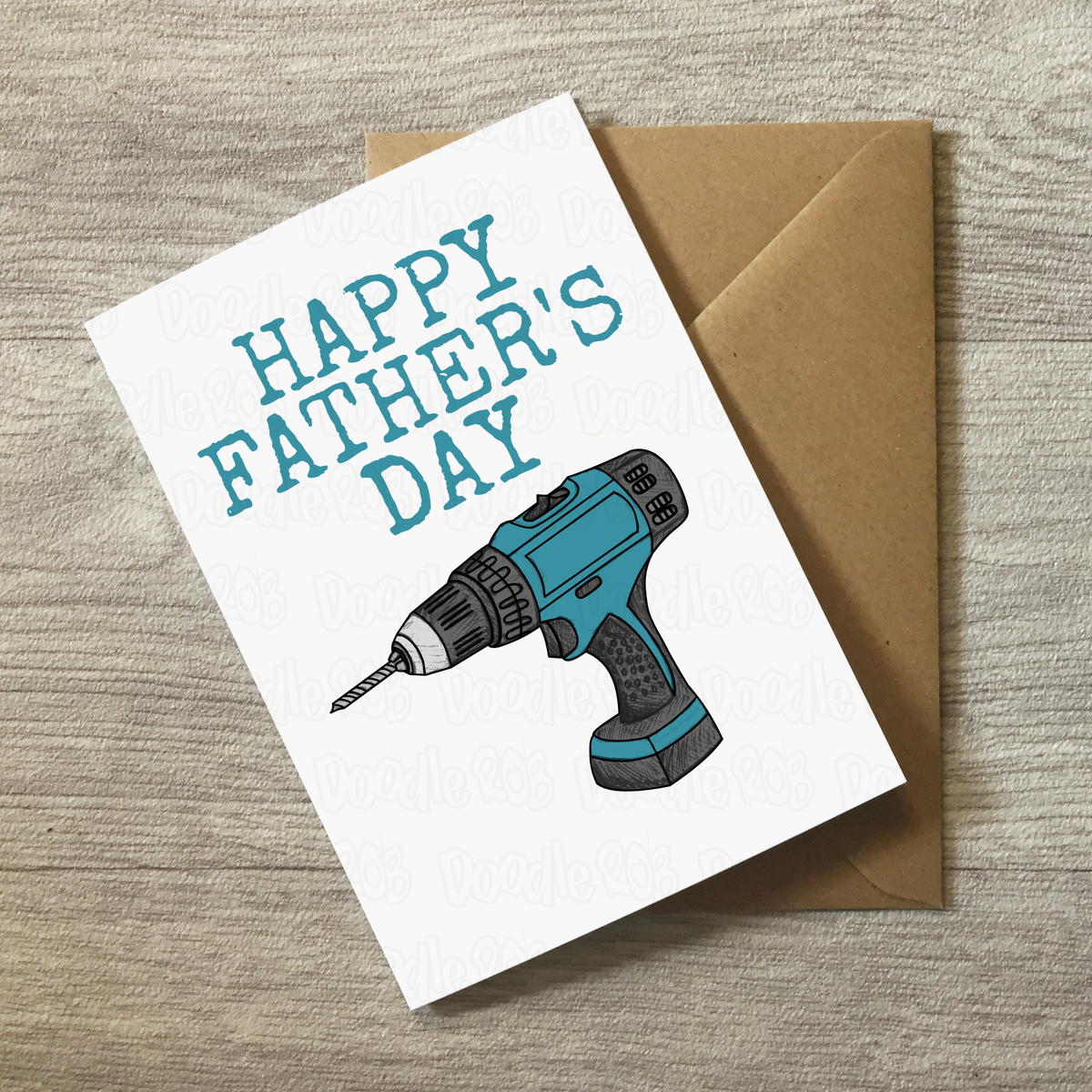 Drill Father's Day Card - Dad DIY Construction Worker Builder