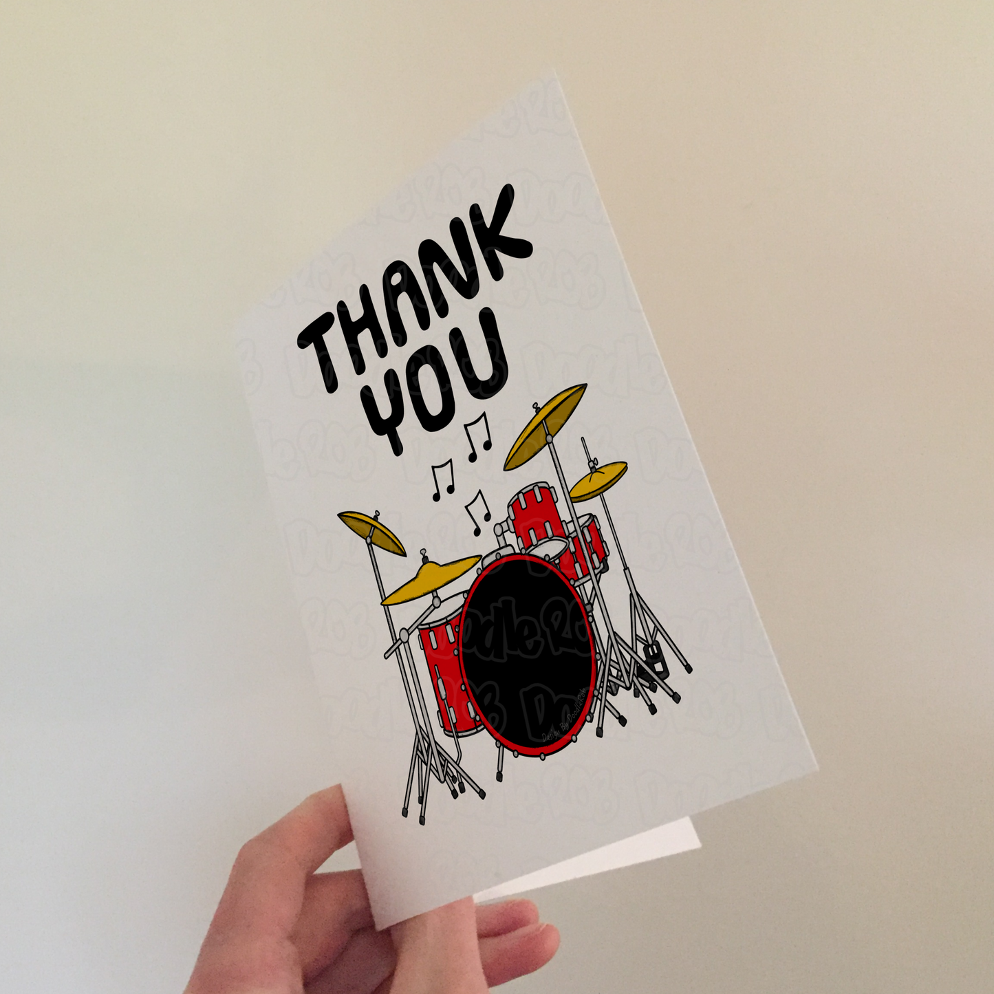 Drummer Thank You Card - Percussionist Musician - Card For Music Teacher