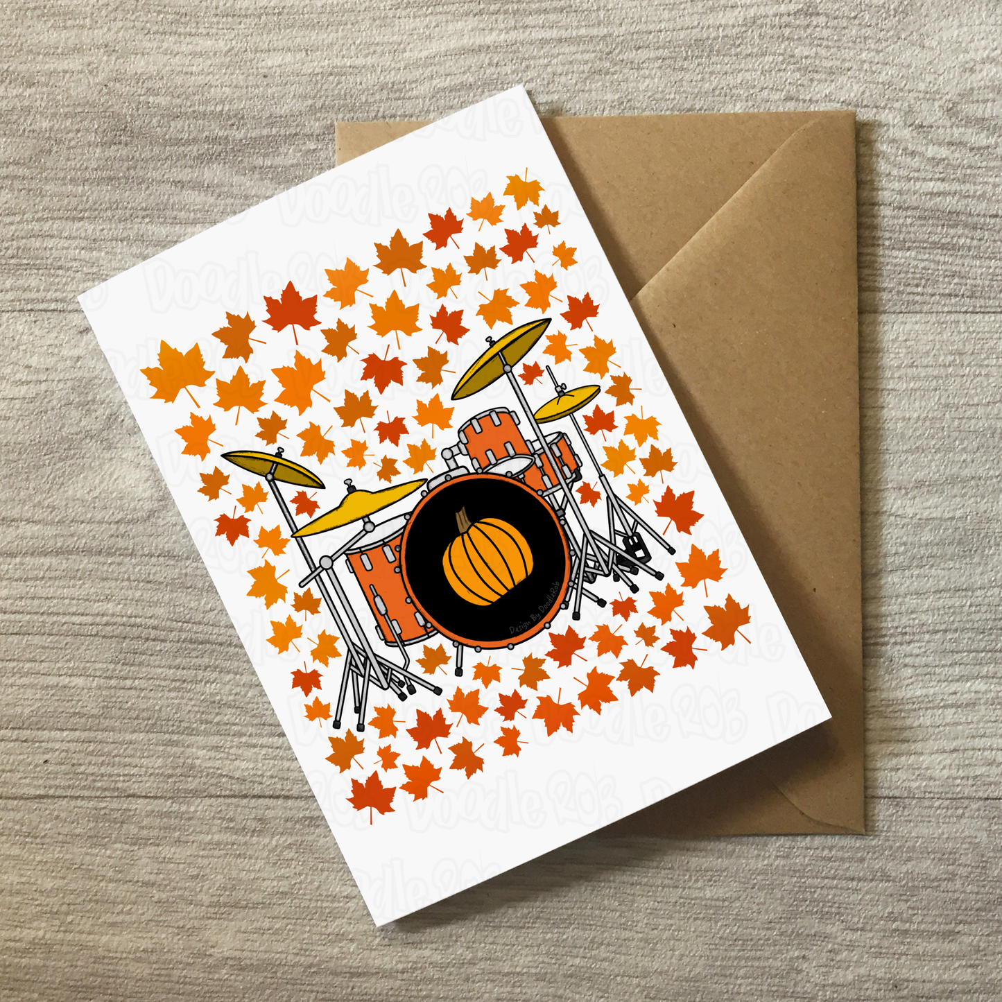Drummer Autumn Greeting Card - Drummer Percussionist Musician Card