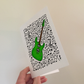 Green Electric Guitar Card (Musical Notes) - Electric Guitarist Birthday - Musician Greeting Card