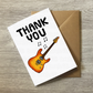 Electric Guitar Thank You Card - Guitarist Musician - Card For Music Teacher