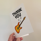 Electric Guitar Thank You Card - Guitarist Musician - Card For Music Teacher