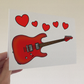Guitar Anniversary Card - Electric Guitarist Greeting Card - Wedding Musician Card