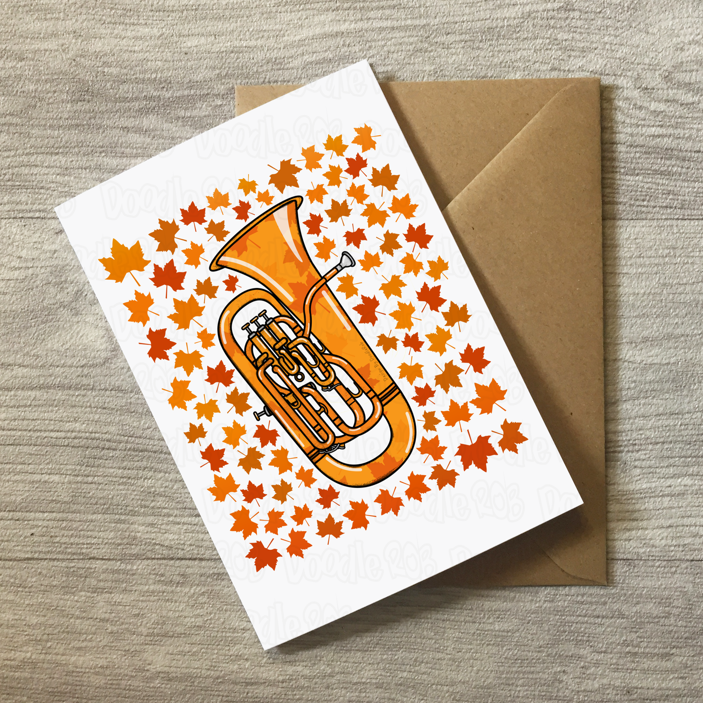 Euphonium Autumn Greeting Card - Euphoniumist Brass Musician Card