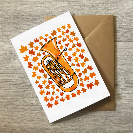 Euphonium Autumn Greeting Card - Euphoniumist Brass Musician Card