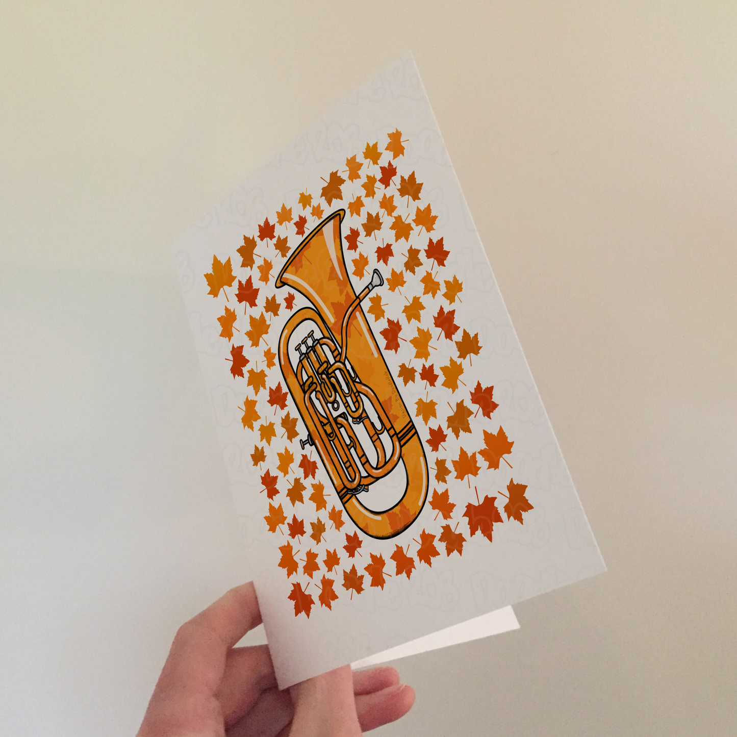 Euphonium Autumn Greeting Card - Euphoniumist Brass Musician Card