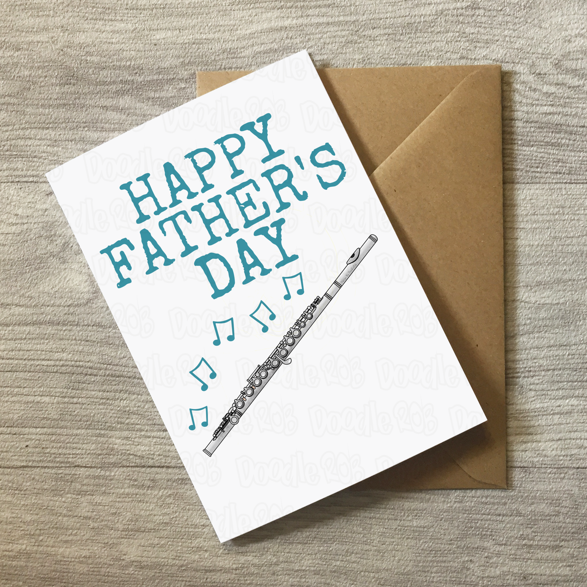 Flute Father's Day Card - Dad Flautist Woodwind Musician