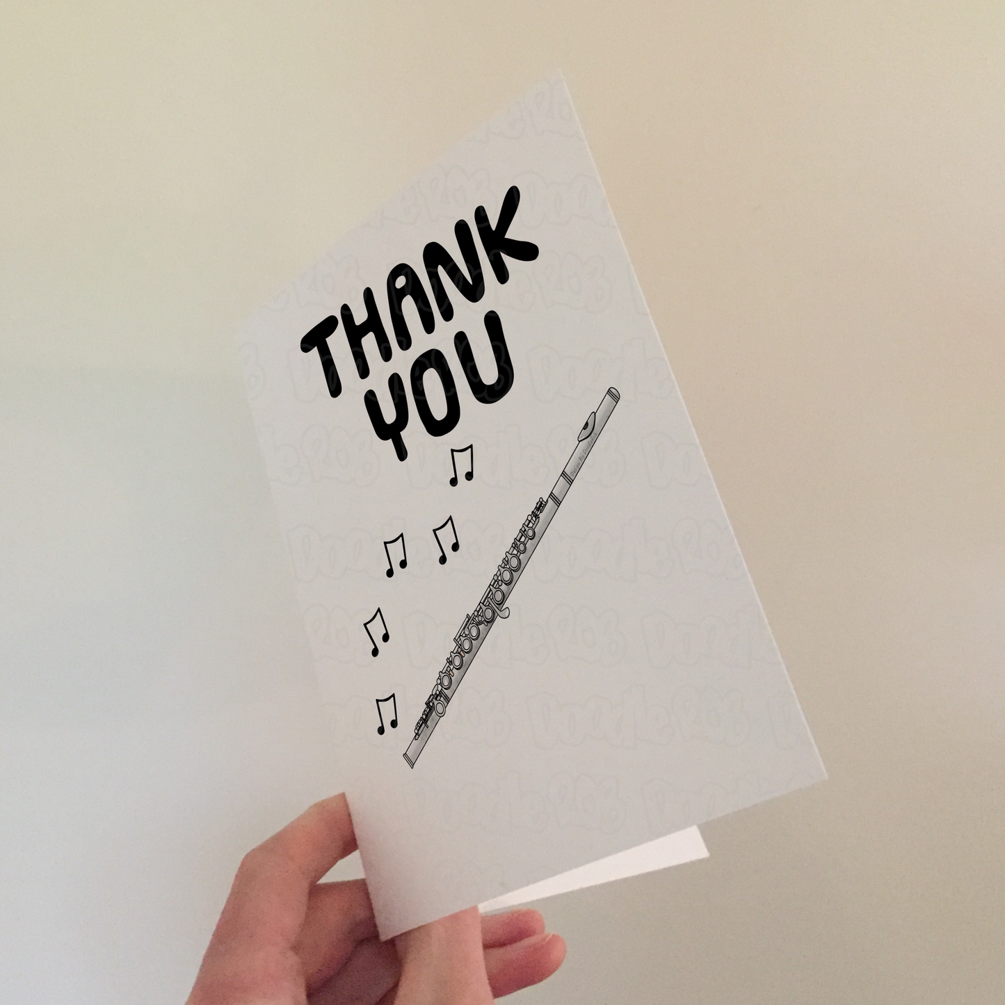 Flute Thank You Card - Flautist Woodwind Musician - Card For Music Teacher