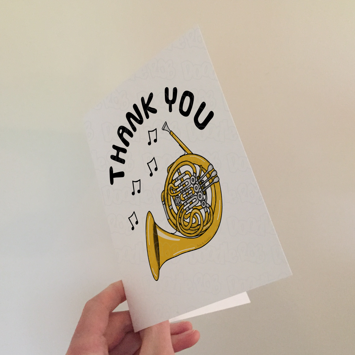 French Horn Thank You Card - Brass Musician - Card For Music Teacher