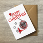 French Horn Christmas Card (Santa Hat) - Horn Player Xmas Card - Brass Musician Christmas Card