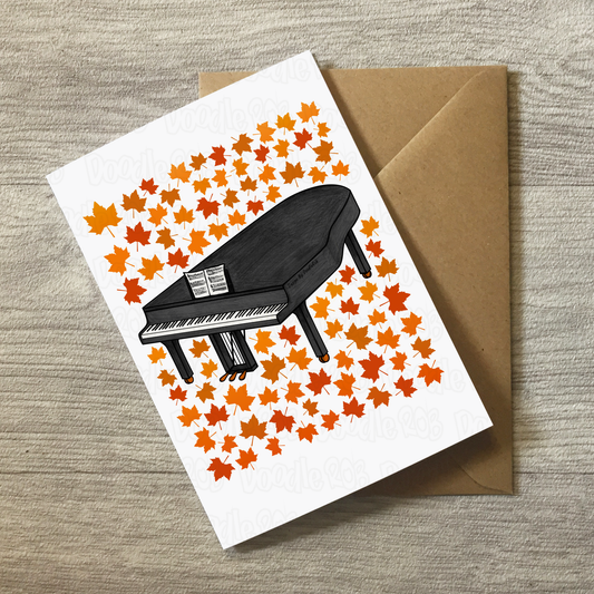 Piano Autumn Greeting Card - Pianist Musician Card