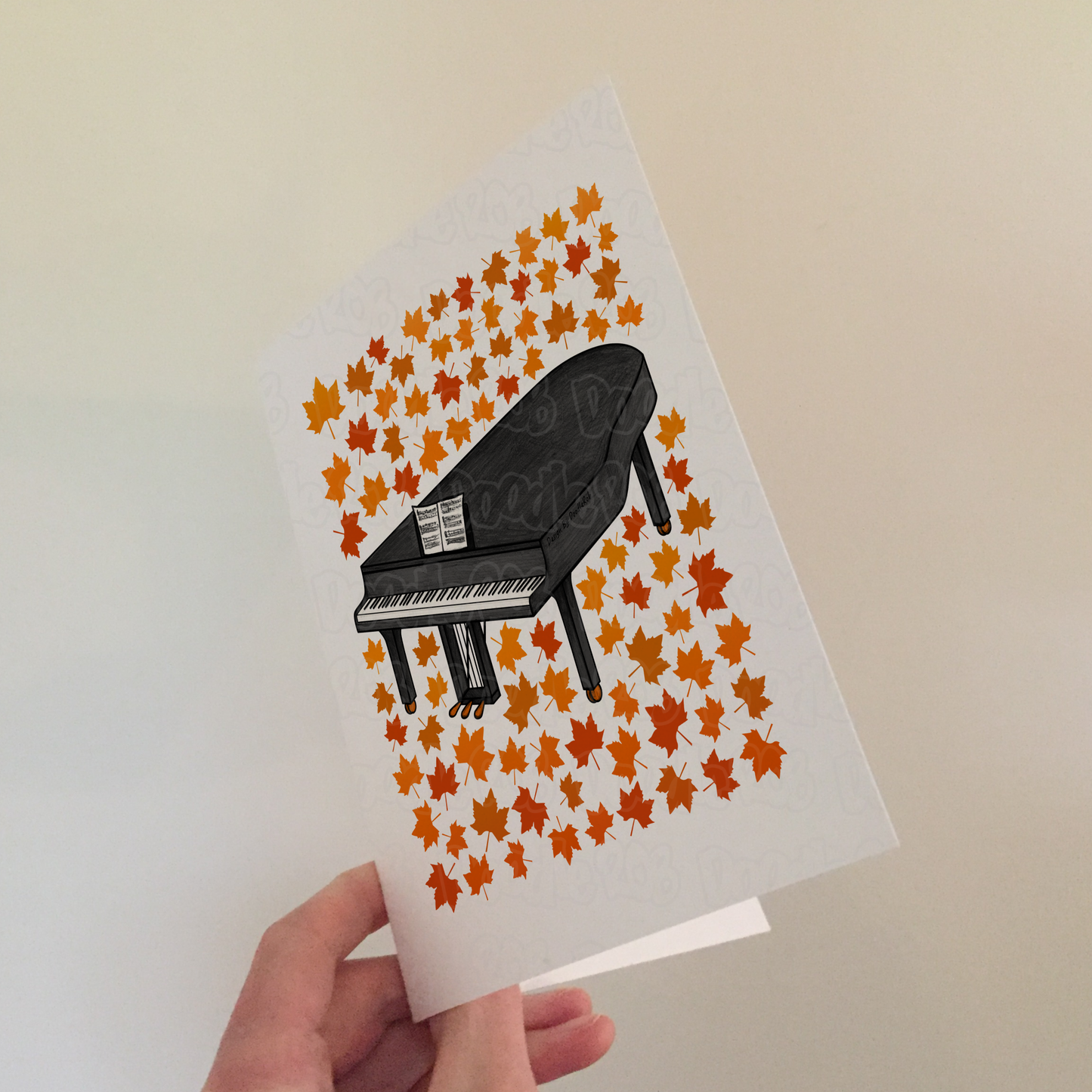 Piano Autumn Greeting Card - Pianist Musician Card
