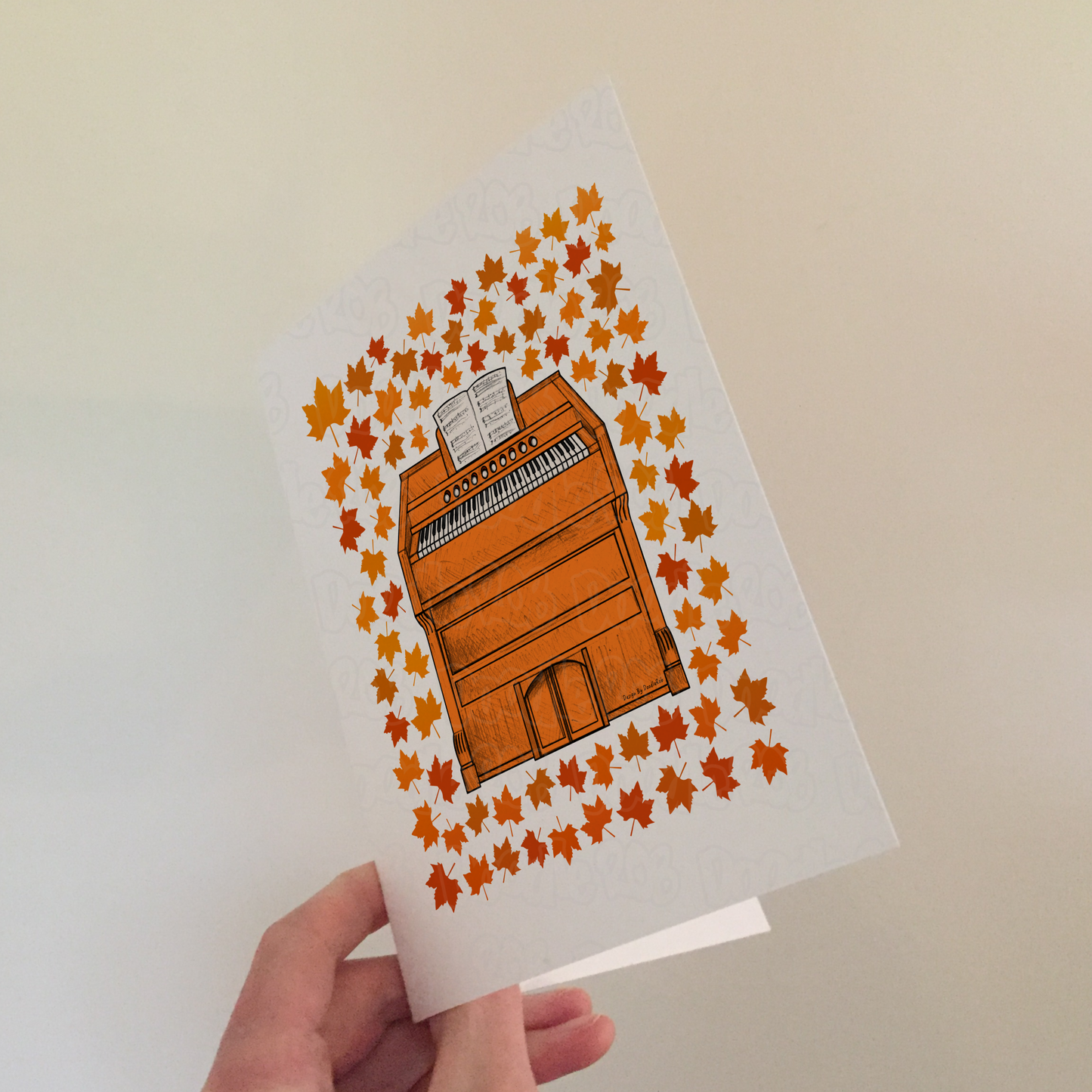 Harmonium Autumn Greeting Card - Church Organist Musician Card