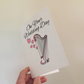 Harp Wedding Card - On Your Wedding Day - Wedding Card For Musicians - Harpist Greeting Card