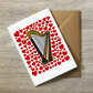 Harp With Hearts Greeting Card - Harpist Musician Valentines Anniversary Card
