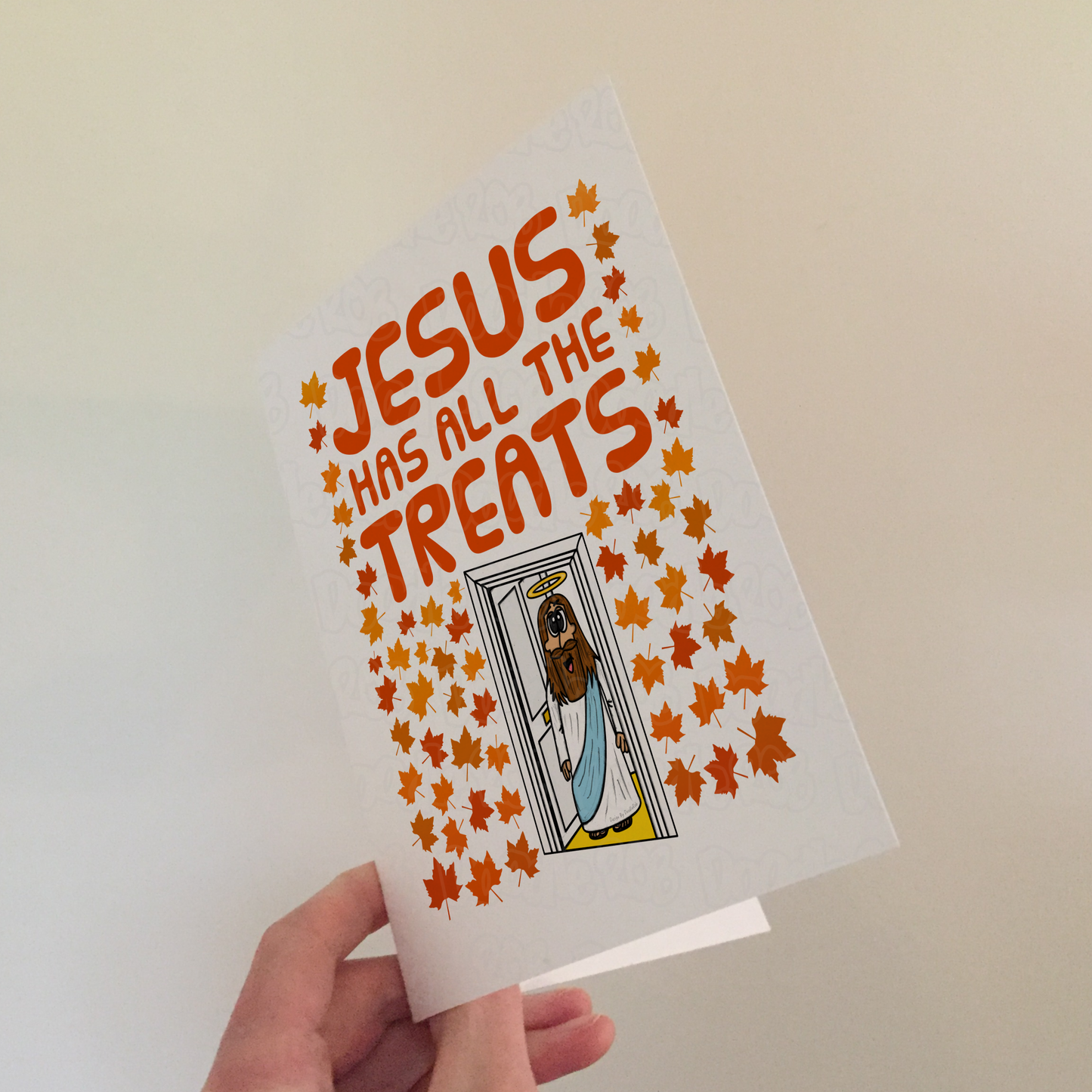 Christian Halloween Alternative Greeting Card - Jesus Has All The Treats - Funny Church Evangelistic Card