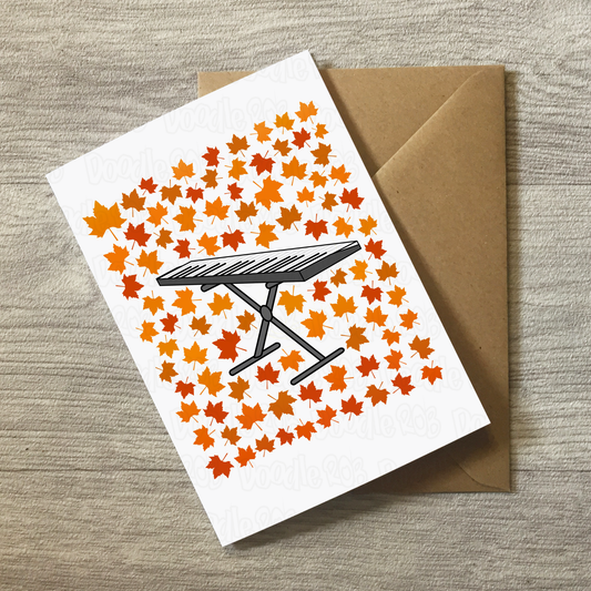 Keyboard Player Autumn Greeting Card - Keyboardist Pianist Musician Card