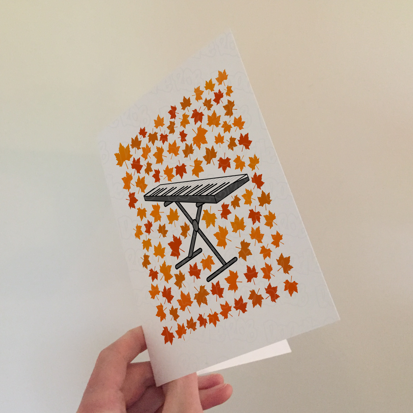 Keyboard Player Autumn Greeting Card - Keyboardist Pianist Musician Card