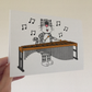 Cat Marimba Greeting Card - Percussionist Birthday Card - Funny Percussion Teacher Card