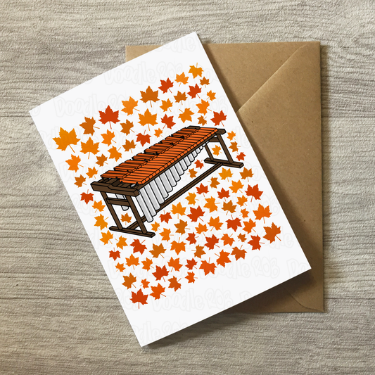 Marimba Autumn Greeting Card - Percussionist Musician Card