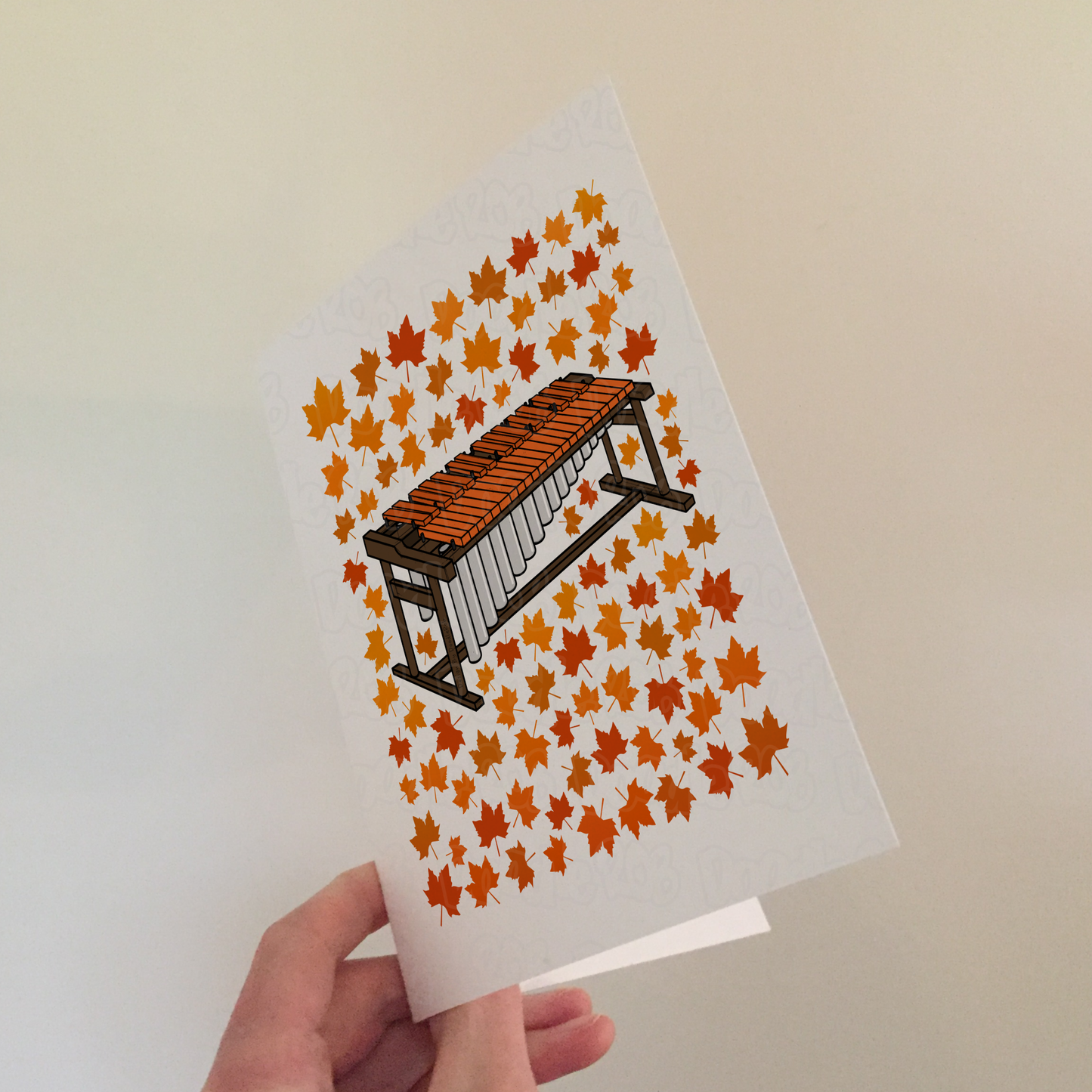 Marimba Autumn Greeting Card - Percussionist Musician Card