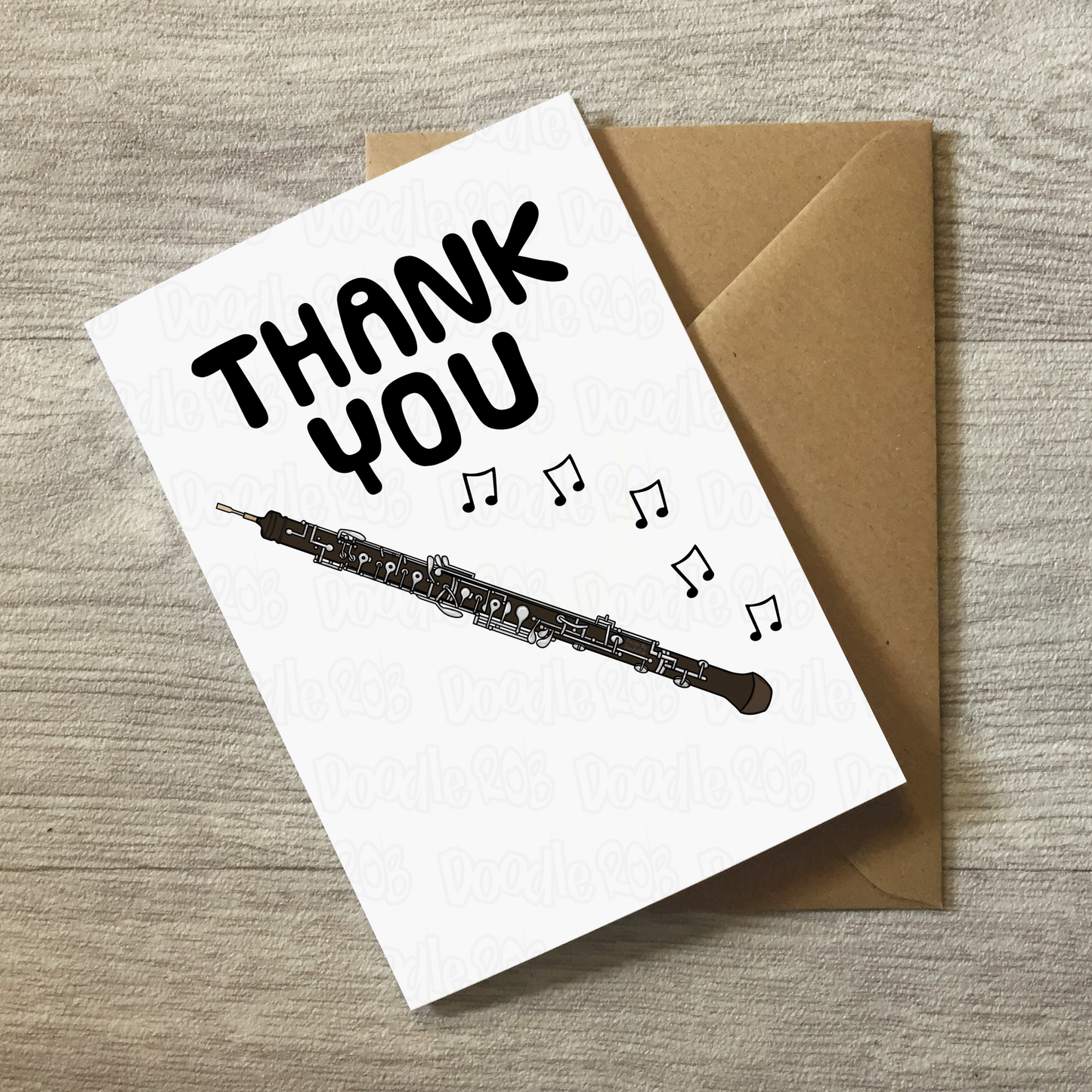 Oboe Thank You Card - Oboist Woodwind Musician - Card For Music Teacher