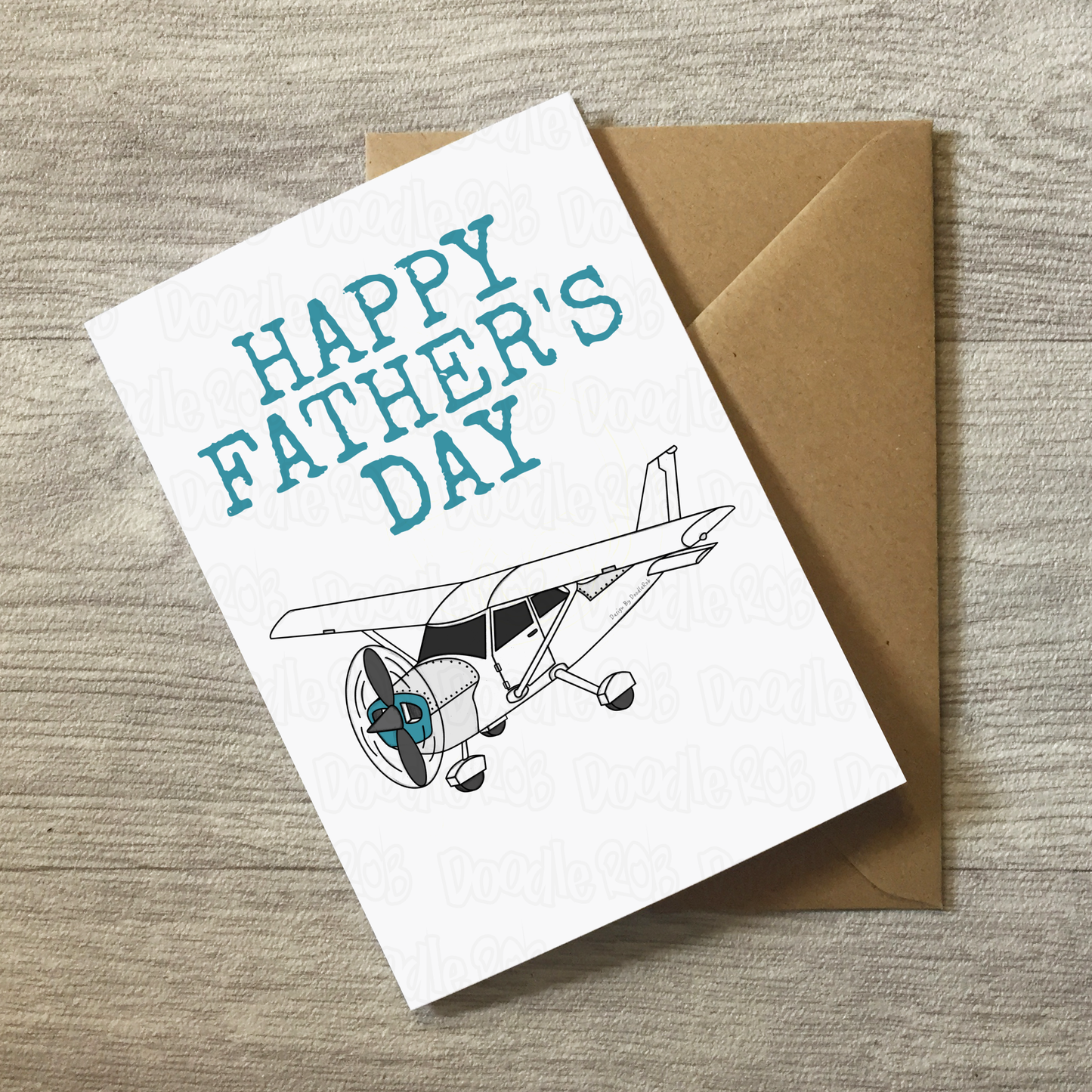 Propeller Plane Father's Day Card - Dad Pilot Aviation Enthusiast
