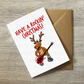 Bassist Christmas Card - Rudolf The Reindeer Playing Bass Guitar - Musician Xmas Card