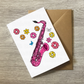 Floral Saxophone Greeting Card - Female Saxophonist