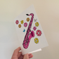 Floral Saxophone Greeting Card - Female Saxophonist