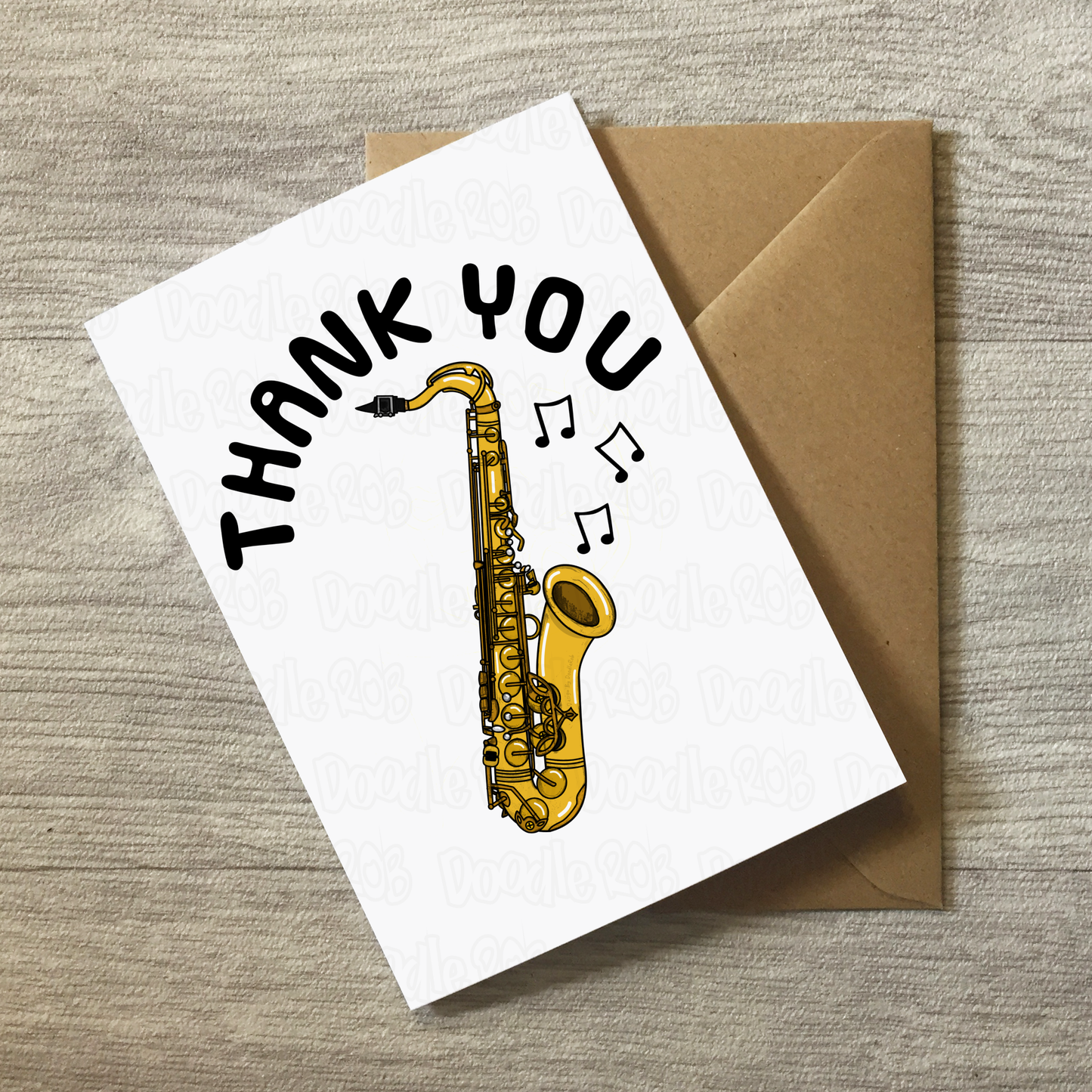 Saxophone Thank You Card - Saxophonist Musician - Card For Music Teacher