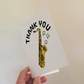 Saxophone Thank You Card - Saxophonist Musician - Card For Music Teacher